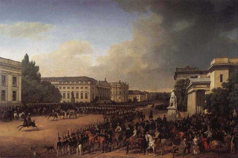 Franz Kruger Parade on Opernplatz in 1822 Norge oil painting art